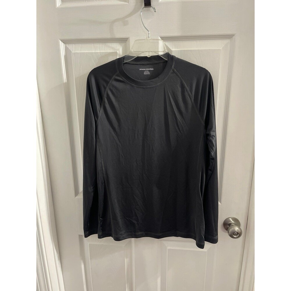 Amazon Essentials Men's Long-Sleeve Quick-Dry UPF 50 Swim Tee Size S Black